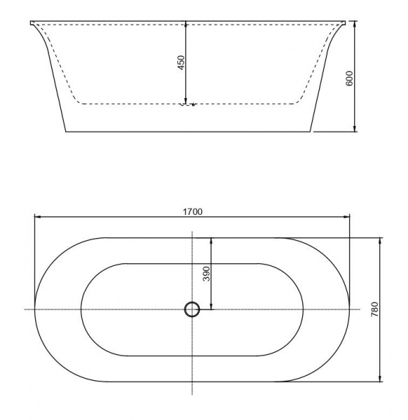 Акриловая ванна Aquanet Smart 170x78 88778 Gloss Finish