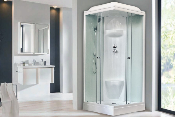 Гидромассажный бокс Royal Bath 80х80х217, белое/прозрачное стекло, белый профиль, RB 80HP6-WT