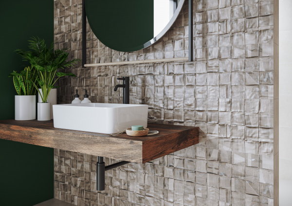 Керамическая плитка настенная Meissen Keramik Nerina Slash  серый рельеф 29x89 NNS-WTA092