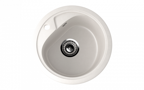 Мойка для кухни EcoStone ES-10,  d=440мм,  с отверстием под смеситель (Мойка для кухни EcoStone ES-10-341, d=440мм,  с отверстием под смеситель, молочный)