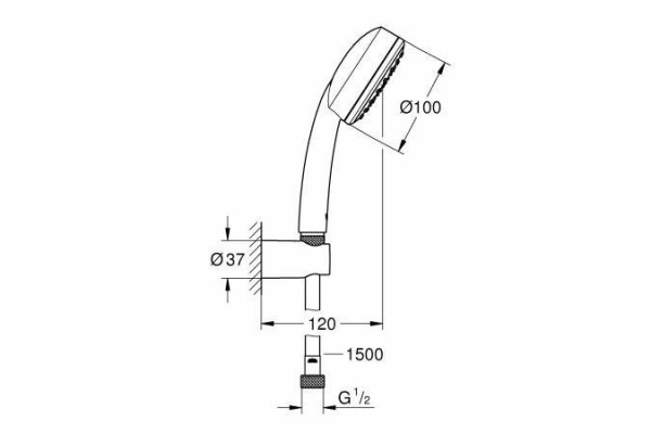 Душевой набор Grohe Tempesta Cosmopolitan 100, хром, 26084002