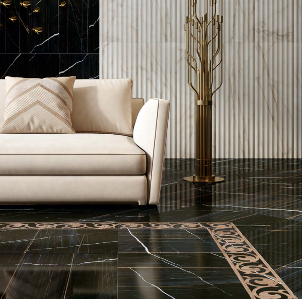 Керамическая плитка напольная Kerama Marazzi Милан Греппи черный 60x119,5 SG567102R