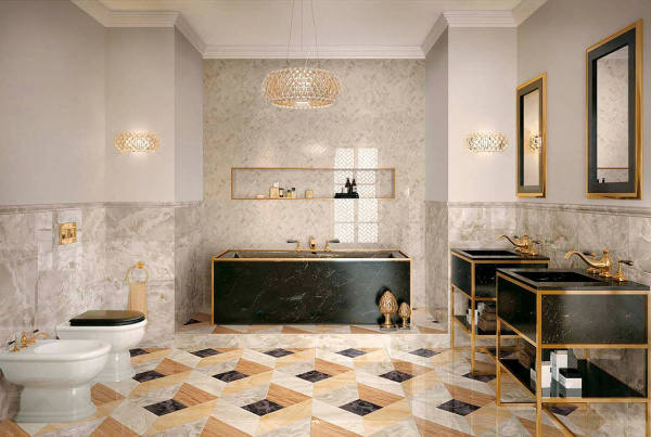 Мозаика настенная Atlas Concorde Supernova Onyx Royal Gold Brick Mosaic 30,5х30,5х0,85