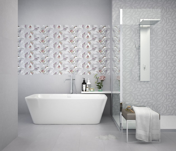 Керамическая плитка настенная Eletto Ceramica MALWIYA GREY FLORIS 24,2*70 1с, 506961101