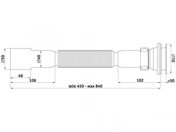G106 Сифон гофрированнй 1 1/2 *40-50 G106