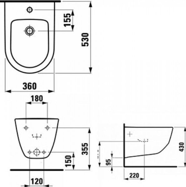 Биде подвесное Laufen PRO /36*56*35,5/, 8.3095.2.400.302.1