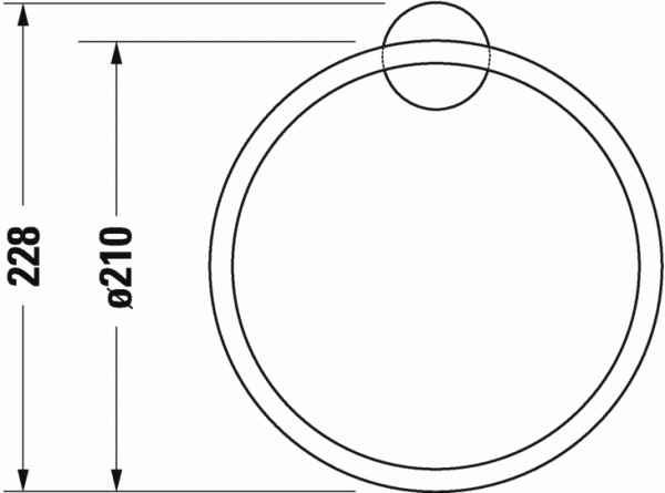 Полотенцедержатель - кольцо Duravit Starck T 22.8 см, черный матовый, 99474600