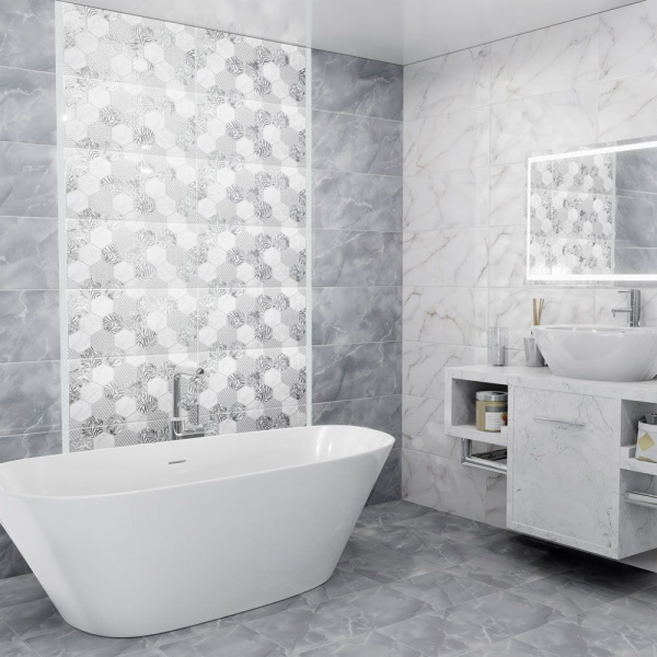 Керамическая плитка настенная Alma Ceramica рельефная Гриджио / Grigio 249*500, TWU09GRG717