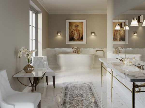 Керамогранит Grasaro Classik Marble Matt White/Белый G-271 40х40 G-271/M/40x40